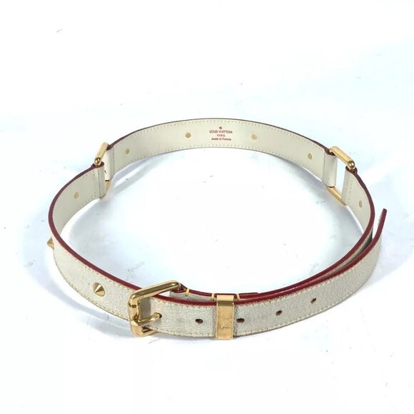 LOUIS VUITTON M6870W Suhali Ceinture-Suhalira belt Suhari leather Blanc White